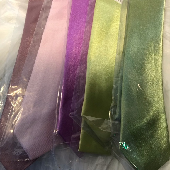 BUNDLE OF Violet and Mauve New Satin Pastel Thin Unisex Ties - Picture 3 of 3